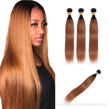 T1B30 Wholesale Cheap China Cuticle Aligned Virgin Hair Weaves Ombre Brown Peruvian and Brazilian Human Hair Raw hair bundles